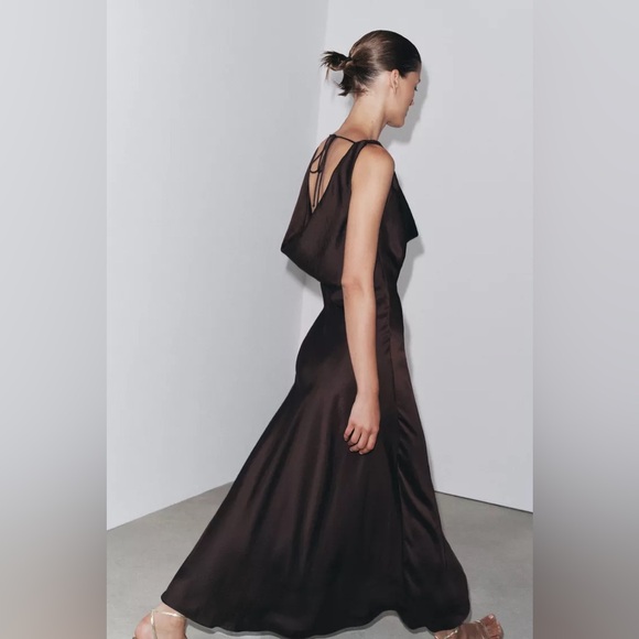 Zara Satin Long Dress - Picture 6 of 9